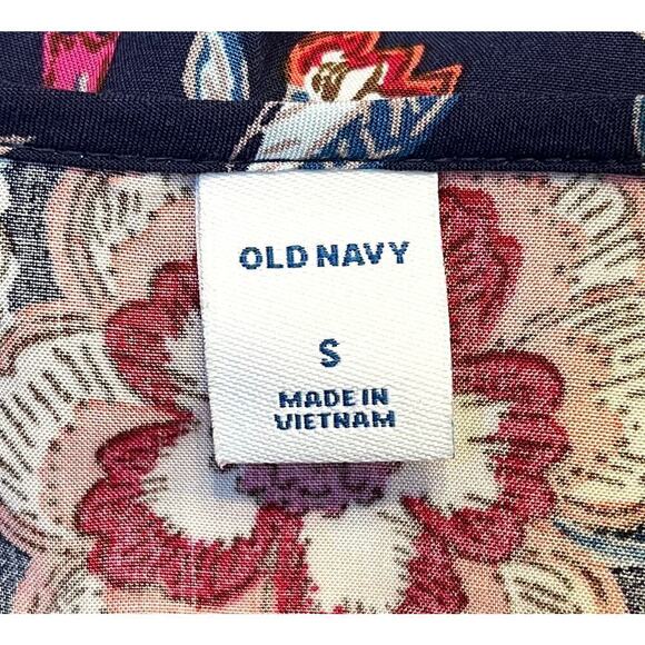 Old Navy Swing Dress Womens Small Blue Floral Soft Woven Keyhole Cottage Prairie - Picture 7 of 11